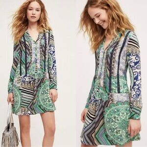TINY Anthropologie Caviana Paisley Print Shirt Dress XS